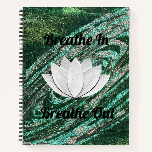 Atmen Sie in Breathe Out Lotus Blume Notebook Notizblock (Vorderseite)