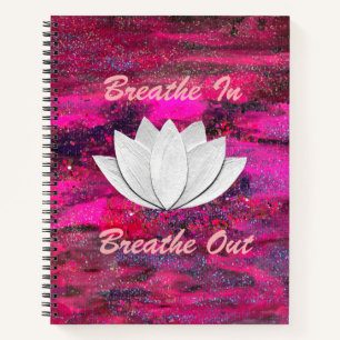 Atmen Sie in Breathe Out Lotus Blume Notebook Notizblock