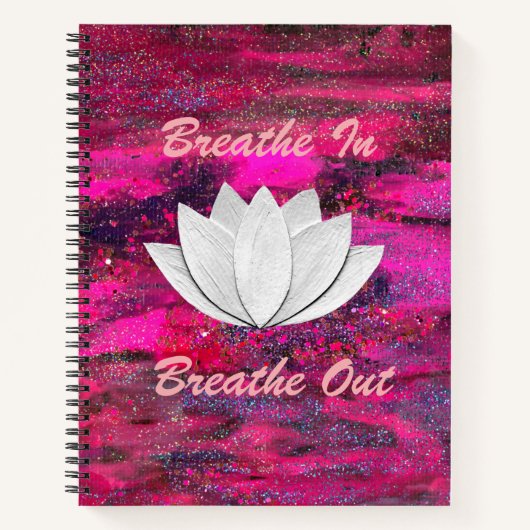 Atmen Sie in Breathe Out Lotus Blume Notebook Notizblock (Vorderseite)