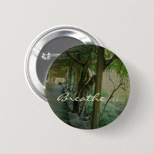 Atmen Sie,/japanischer Garten - Knopf Button (Vorne & Hinten)
