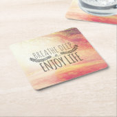 Atmen Sie tief Rechteckiger Pappuntersetzer (angewinkelt)