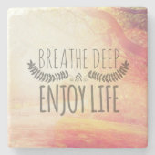 Atmen Sie tief Steinuntersetzer (Vorderseite)