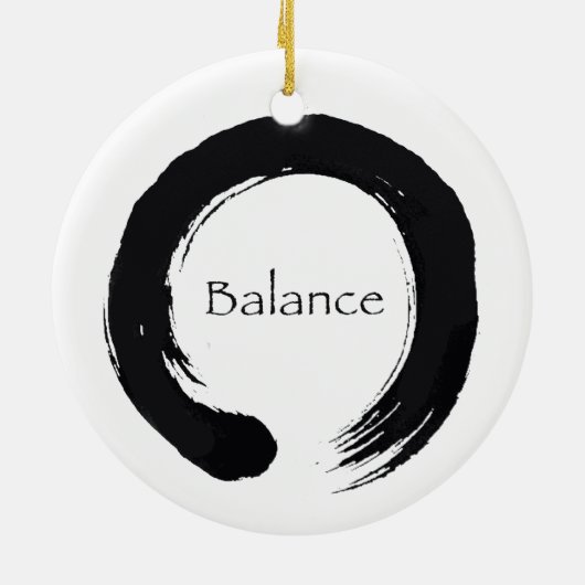 Atmen Sie u. balancieren Sie Enso Verzierung Keramikornament (Hinten)