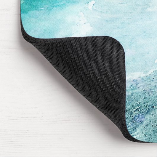 Atmen Sie Yoga Zitat Retro Beach Aquamarin Blue Oc Mousepad (Ecke)