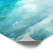 Atmen Sie Yoga Zitat Retro Beach Aquamarin Blue Oc Poster (Ecke)