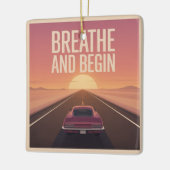 Atmen und Beginnen Keramikornament (Links)