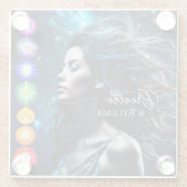 Atmen und Freigabe | Schöne ätherische Frau Glasuntersetzer (Rückseite)