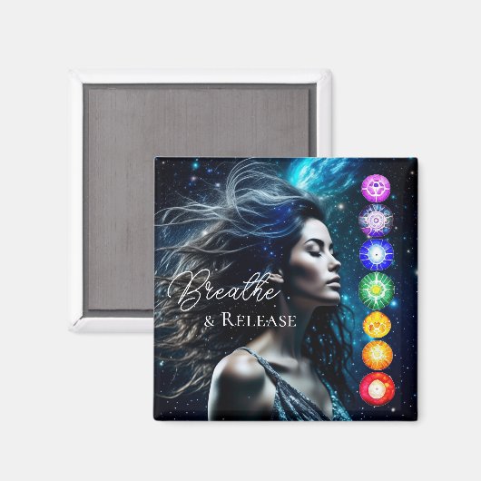 Atmen und Freigabe | Schöne ätherische Frau Magnet (Vorderseite/Rückseite)