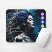Atmen und Freigabe | Schöne ätherische Frau Mousepad (Mit Mouse)