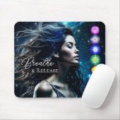 Atmen und Freigabe | Schöne ätherische Frau Mousepad (Mit Mouse)