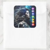 Atmen und Freigabe | Schöne ätherische Frau Quadratischer Aufkleber (Tasche)