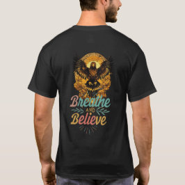 "Atmen und glauben" Goldener Adler Tattoo T-Shirt