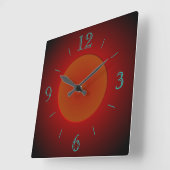 Atmosphärisch rot/orange mit Glühen > Wandleuchte Quadratische Wanduhr (Winkel)