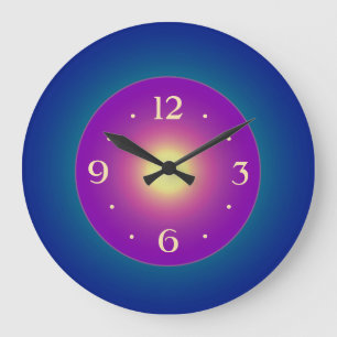 Atmosphärische Blaugrüne Uhr mit Violettem Zentrum