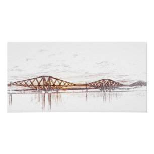 Atmosphärische Forth Bridge Kunstwerk Poster