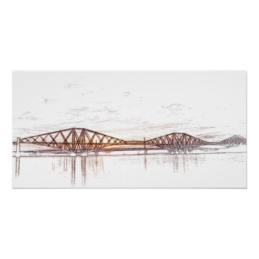 Atmosphärische Forth Bridge Kunstwerk Poster (Vorderseite)