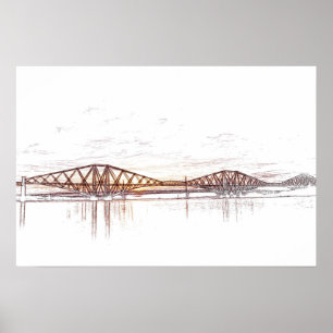 Atmosphärische Forth Bridge Kunstwerk Poster