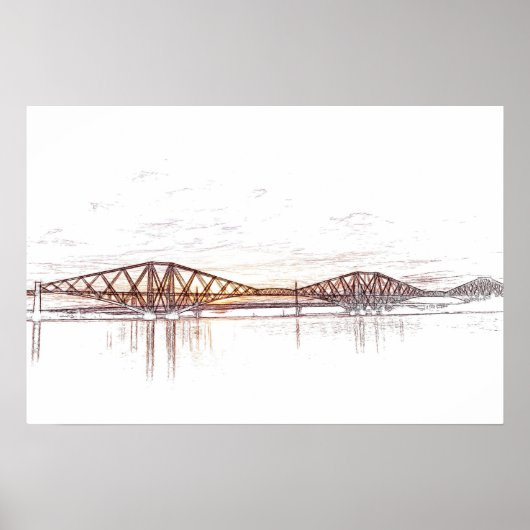 Atmosphärische Forth Bridge Kunstwerk Poster (Vorne)