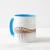 Atmosphärische Forth Bridge Kunstwerk Tasse (Vorderseite Links)