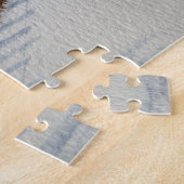 atmosphärische Hütten Schneeszene bei Weihnachten Puzzle (Seite)