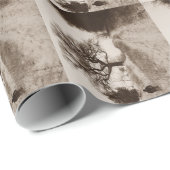 atmosphärische Landstraßenbahn Winterschneezeit Geschenkpapier (Rolleneckpunkt)