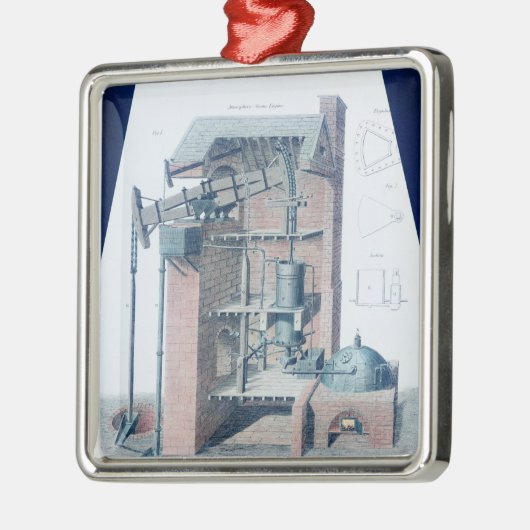 Atmosphärischer Dampf-Motor Silbernes Ornament (Links)
