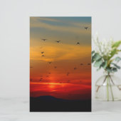 Atmosphärischer Himmel, Sonnenuntergang, Vögel, sc Briefpapier (Stehend Vorderseite)