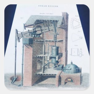 Atmosphärischer Motor Quadratischer Aufkleber