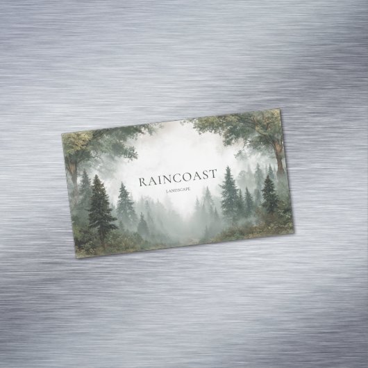 Atmosphärischer Nebelwaldweg Magnetische Visitenkarte (Beispiel)