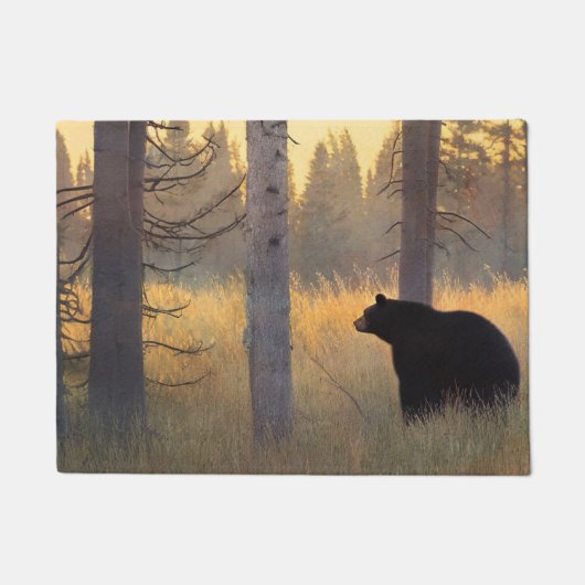 Atmosphärischer Schwarzbär Fußmatte (Vorderseite)