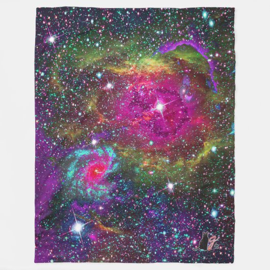 Atmosphärischer Star Field Fleece Blankon (Vorderseite)