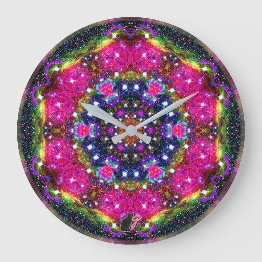 Atmosphärischer Stellar Kaleid Große Wanduhr (Vorderseite)