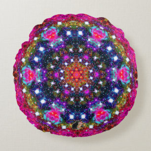 Atmosphärischer Stellar Kaleid Rundkissen Rundes Kissen