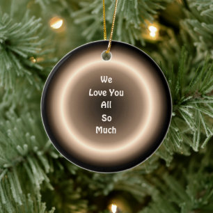 Atmosphärischer Tan / Cream Circle Weihnachtsschmu Keramik Ornament