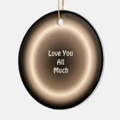 Atmosphärischer Tan / Cream Circle Weihnachtsschmu Keramik Ornament (Links)