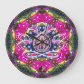 Atmosphärischer Zen Lotus Clock Große Wanduhr (Vorderseite)