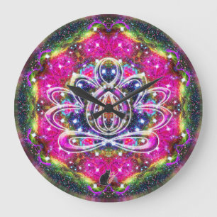 Atmosphärischer Zen Lotus Clock Große Wanduhr