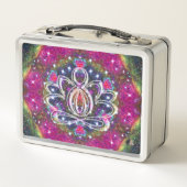 Atmosphärischer Zen Lotus Metall Brotdose (Rückseite)