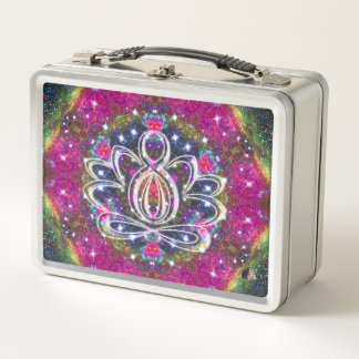 Atmosphärischer Zen Lotus Metall Brotdose