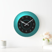 Atmosphärisches Aqua Blue Kitchlock Große Wanduhr (Zuhause)