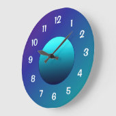 Atmosphärisches Aqua Blue Moon Wall Clock Große Wanduhr (Winkel)