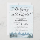 Atmosphärisches Baby Es ist kalt draußen Babydusch Einladung (Vorderseite)