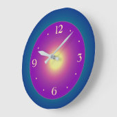 Atmosphärisches Bluegreen mit Lila Center-Uhr Große Wanduhr (Winkel)