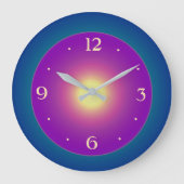 Atmosphärisches Bluegreen mit Lila Center-Uhr Große Wanduhr (Vorderseite)