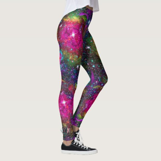 Atmosphärisches Sternenfeld überall über Print-Leg Leggings (Rechts)