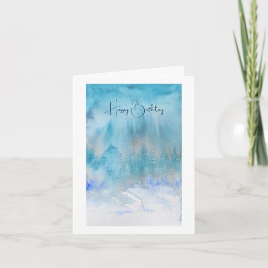 Atmosphere Birthday Card in Blue-Grüntöne Karte (Vorderseite)