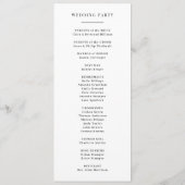 Atmosphere Skinny Vertical Wedding Program Programm (Rückseite)