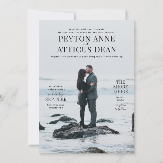 Atmosphere Vertikales Foto Hochzeitseinladung Ankündigung (Vorderseite)