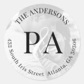 Atmosphere Wedding Suite Monogram Rücksendeadresse Runder Aufkleber (Vorderseite)
