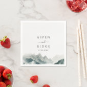 Atmospheric Foggy Pine Woods Wedding Paper Napkins Serviette (Beispiel)